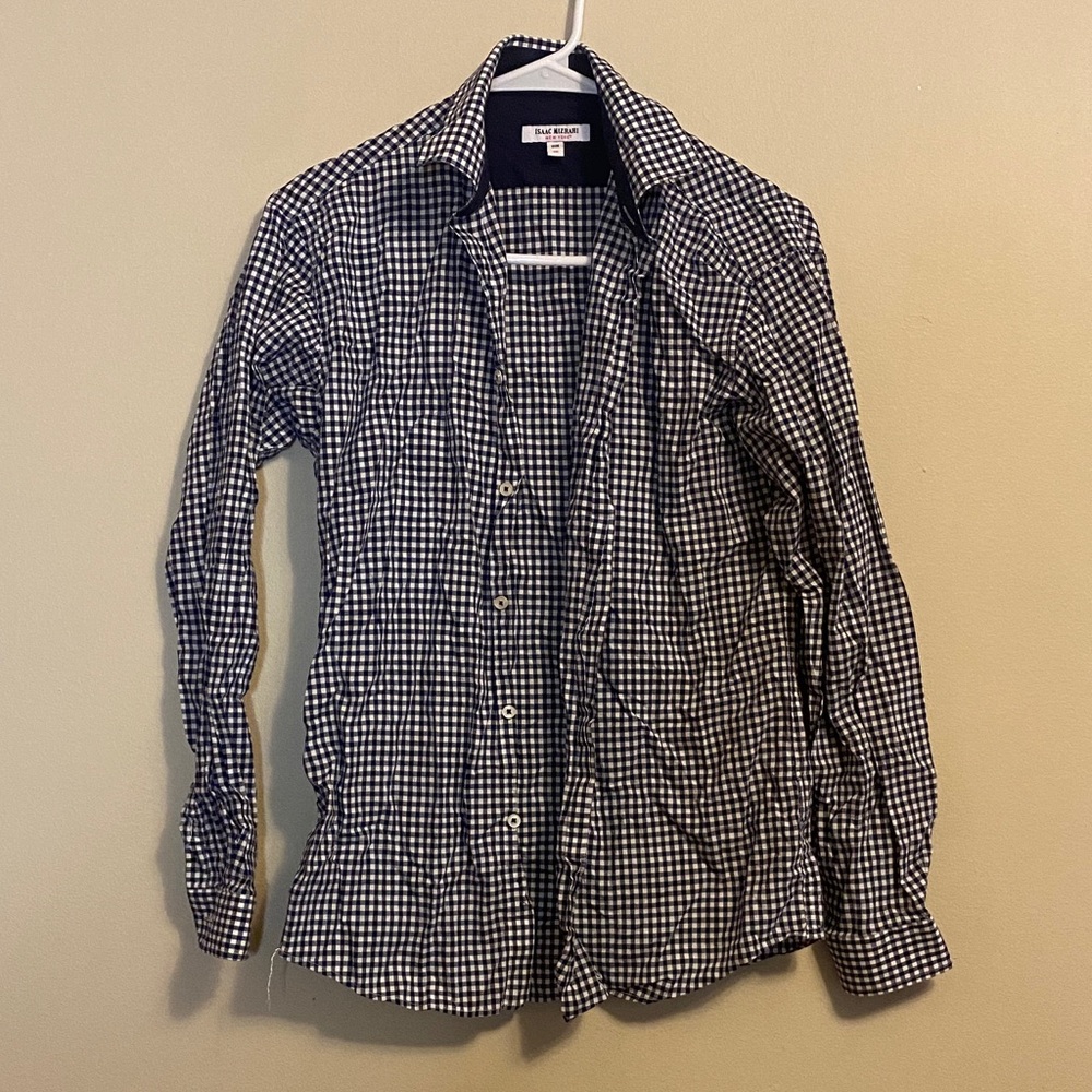 Isaac Mizrahi Black and White Checkered Shirt